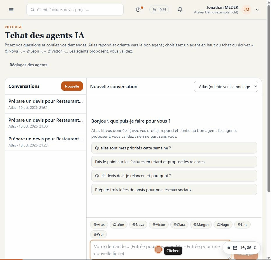 Séquence filmée dans ClientZen : Un agent prépare le devis, vous validez
